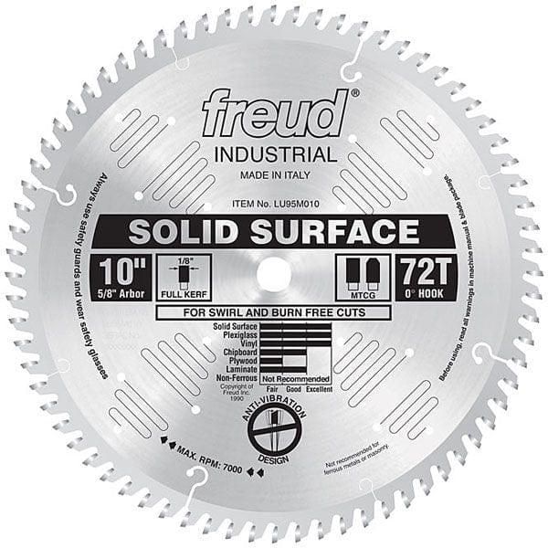 LU95M010 Industrial Solid Surface Blade, 10" diameter, 5/8" arbor, 72 teeth TCG